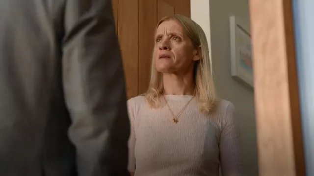 Mango Textured T-shirt worn by Grace Williams (Anne-Marie Duff) as seen in Bad Sisters (S01E06)