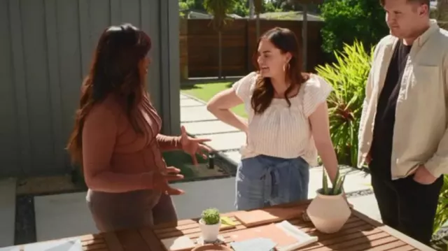 Urban Outfitters BDG Sunray Top worn by Raisa Kuddus as seen in First Home Fix Season 1 Episode 4