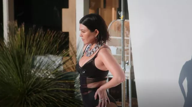 Eera Chiara 18kt Gold & Diamond Mono Earring worn by Kourtney Kardashian as seen in The Kardashians (S02E03)