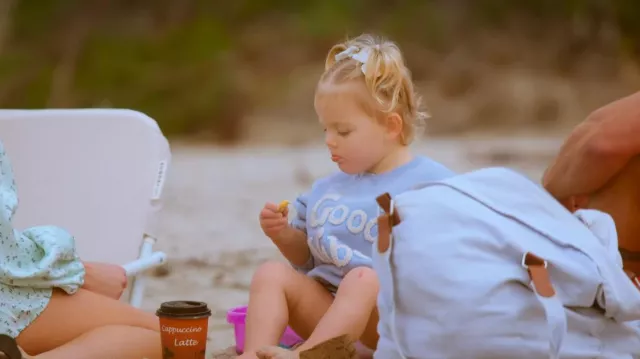 At Noon Kids Long Sleeve Good Vibes Sweatshirt worn by Lilah as seen in Selling The OC (S01E04)