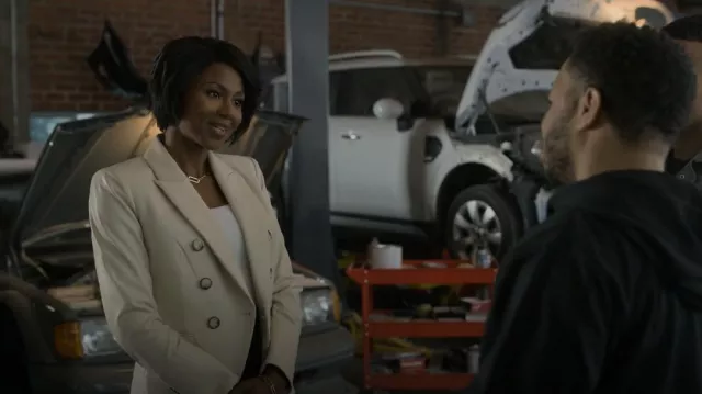 Veronica Beard Miller Dickey Jacket worn by Jax Stewart (Emayatzy Corinealdi) as seen in Reasonable Doubt (S01E03)