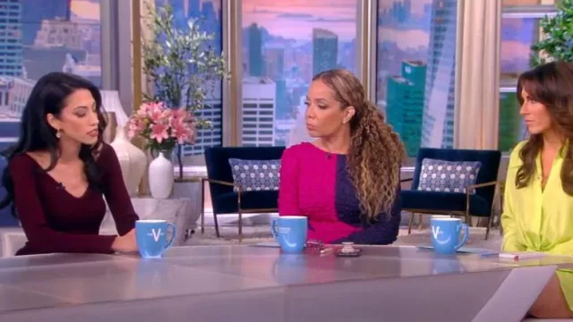 Mara Hoffman Amy Texture Long Sleeve Midi Dress worn by Sunny Hostin as seen in The View on October 6, 2022