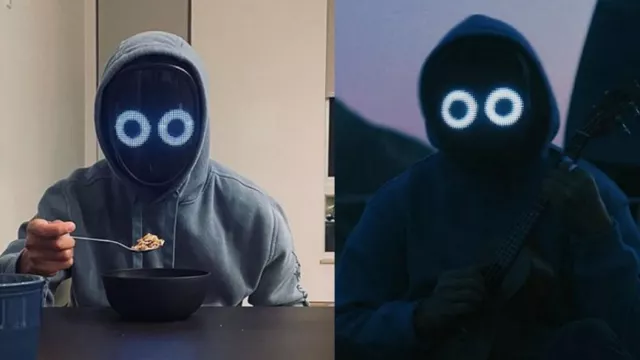 Face Transforming LED Mask in Two Moons music video by BoyWithUke