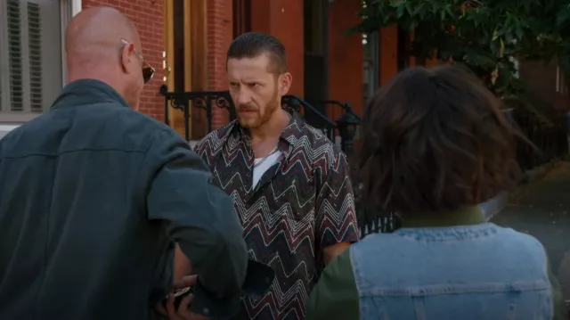 Ted Baker London Chevron-Print Short-Sleeve Shirt worn by Dominick Carisi (Peter Scanavino) as seen in Law & Order (S22E01)