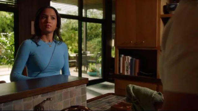 Joostricot Crop Solid Gloss Sweater worn by May Grant (Corinne Massiah) as seen in 9-1-1 (S05E18)