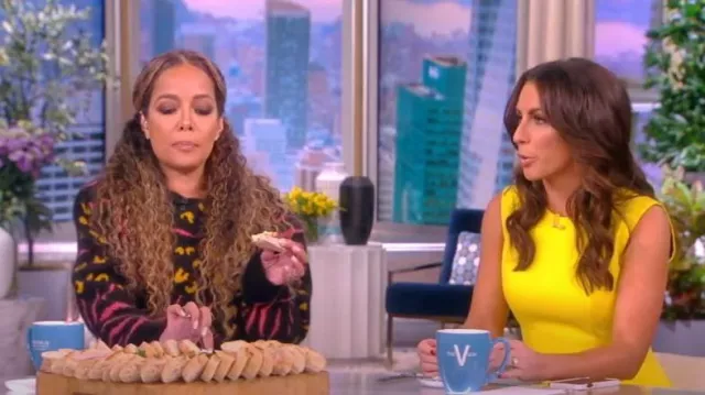 Dries Van Noten Nassoy Intarsia-Knit Sweater worn by Sunny Hostin as seen in The View on  October 11, 2022
