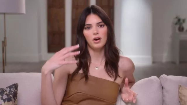 Protection Petite Champleve Enamel Stationary Necklace worn by Kendall Jenner as seen in The Kardashians (S02E04)