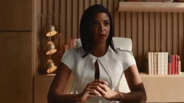 Roland Mouret Ep­ple­ton Dress worn by Mallory Book (Renée Elise Goldsberry) as seen in She-Hulk: Attorney at Law (S01E05)