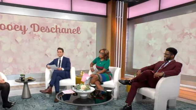 Diane von Furstenberg Crewneck Suéter de punto a rayas usado por Gayle King como se ve en CBS Mornings el 14 de octubre de 2022