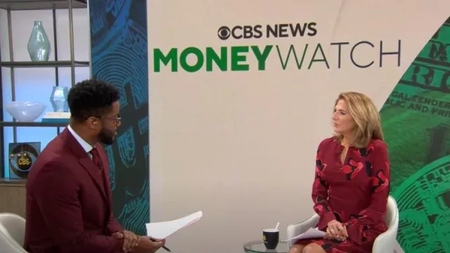 Akris Punto Anemone-Print Silk Dress worn by Jill Schlesinger as seen in CBS Mornings on October 14, 2022