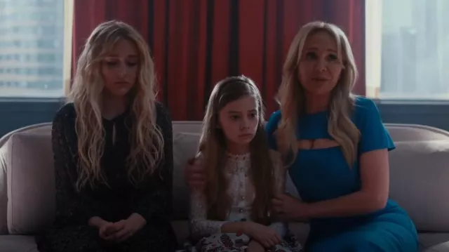 Madewell Ruffle Neck Button Front Mini Dress Dotted Vines Black worn by Lexy Cross (Alyvia Alyn Lind) as seen in Chucky (S02E01)