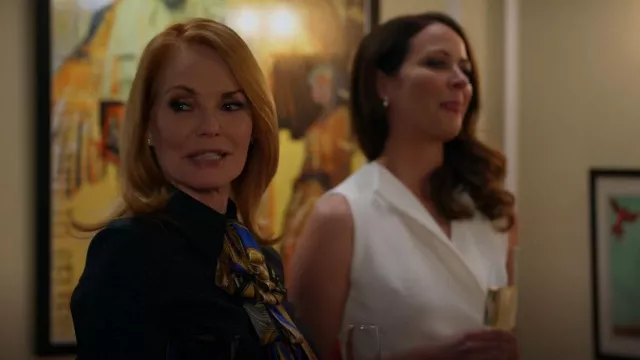 Victoria Victoria Beckham Fitted Metallic Tailoring Shirt worn by Lisa Benner (Marg Helgenberger) as seen in All Rise (S02E16)