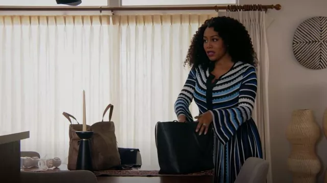 Mary Mare Maya Striped Midi Dress worn by Lola Carmichael (Simone Missick) as seen in All Rise (S02E16)