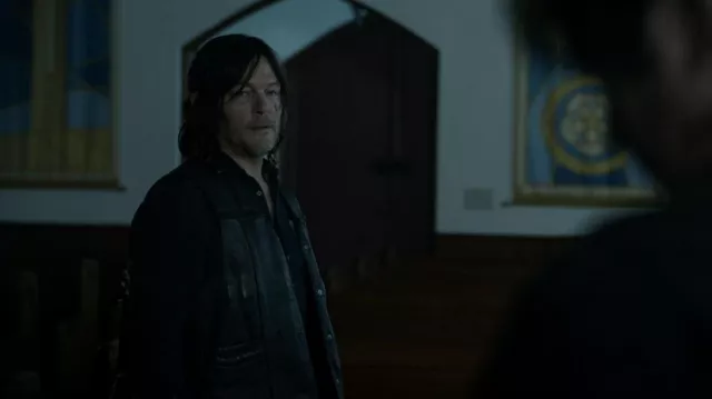 Wilsons Leather Lace-Up Leather Vest worn by Daryl Dixon (Norman Reedus) as seen in The Walking Dead (S11E19)