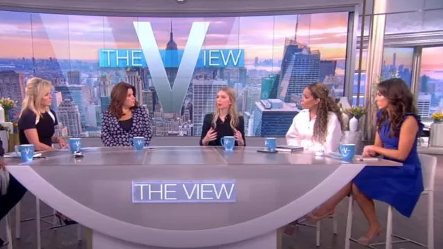 Victoria Beckham Sleeveless Radzimir Fit & Flare Dress worn by Alyssa Farah as seen in The View on October 17, 2022