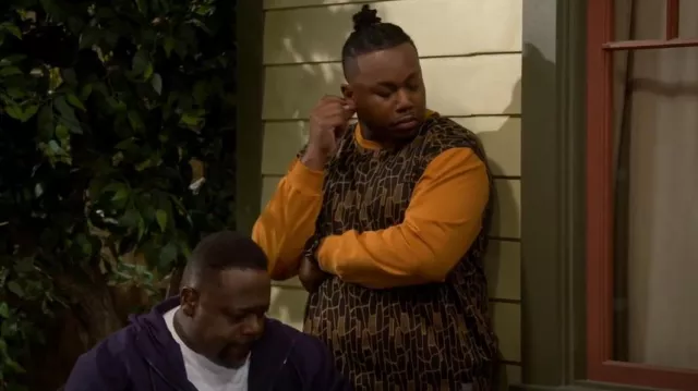 A. Tiziano Nathan Crew worn by Marty Butler (Marcel Spears) as seen in The Neighborhood (S05E05)