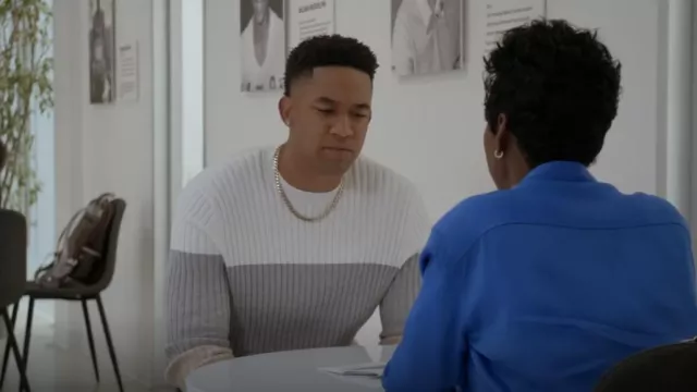 ATM Anthony Thomas Melillo Cotton & Cashmere Color-Blocked Sweater worn by Damon Sims (Peyton Alex Smith) as seen in All American: Homecoming (S01E11)