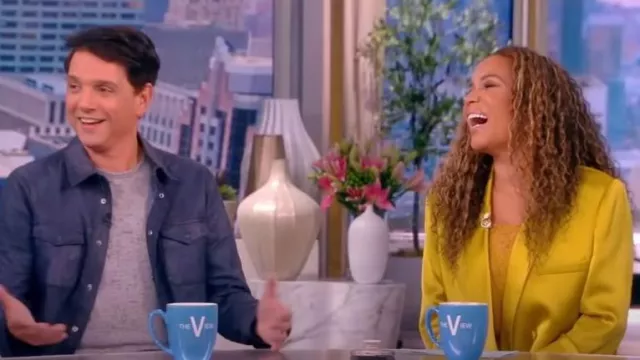 LaPointe Double Breasted Double Face Satin Jacket worn by Sunny Hostin as seen in The View on October 18, 2022