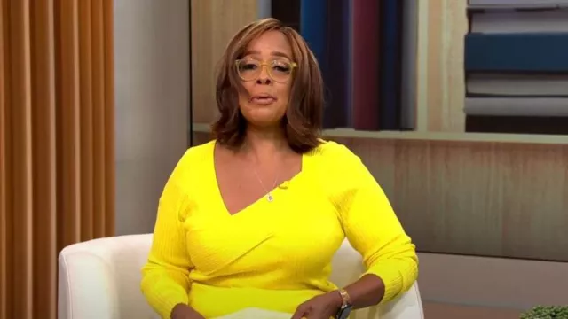 Pull à côtes asymétriques d’INC International Concepts porté par Gayle King vu dans CBS Mornings le 19 octobre 2022