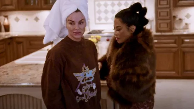 Boys Lie Good­bye And Good Rid­dance Crewneck worn by Self (Whitney Rose) as seen in The Real Housewives of Salt Lake City (S03E04)
