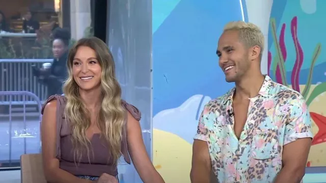 All Saints Ligularia Floral Short Sleeve Button-Up Camp Shirt worn by Carlos PenaVega as seen in Today on October 20, 2022