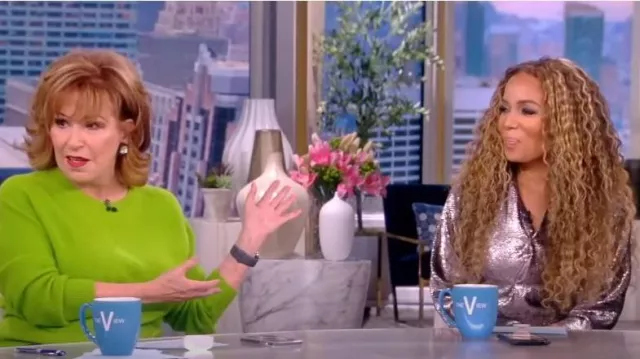 Isabel Marant Courtneya Wrap-Effect Lamé Midi Dress worn by Sunny Hostin as seen in The View on October 20, 2022