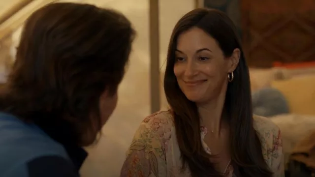 Maya Brenner 14k Gold Asymmetrical Monogram Necklace worn by Carla (Angelique Cabral) as seen in Big Sky (S03E05)
