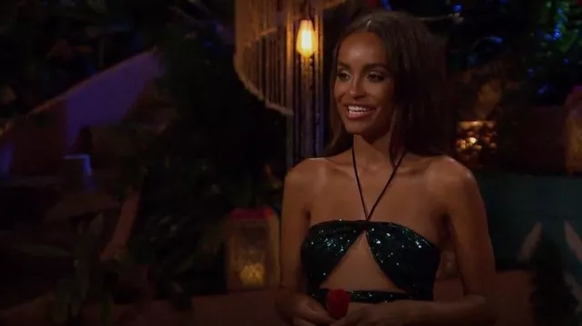 Lucy in the Sky Giuliana Ruched Sequin Set worn by Serene Russell as seen in Bachelor in Paradise (S08E06)