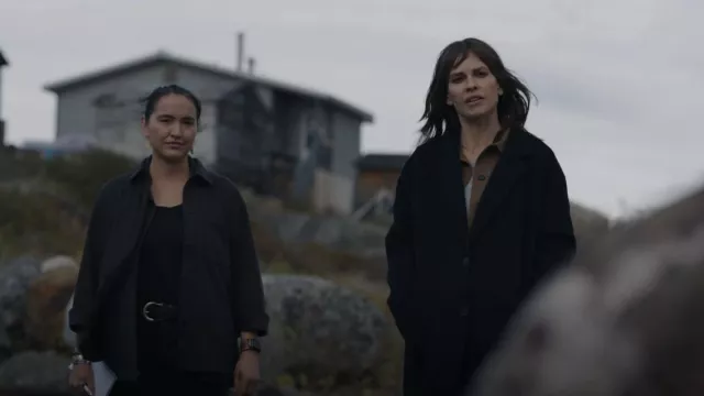 Weekday Dulce Overshirt In Dark Brown worn by Rosalind 'Roz' Friendly (Grace Dove) as seen in Alaska Daily (S01E03)