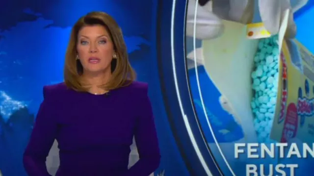 Sergio Hudson Signature Knee-Length Dress worn by Norah O'Donnell as seen in CBS Evening News on October 20, 2022