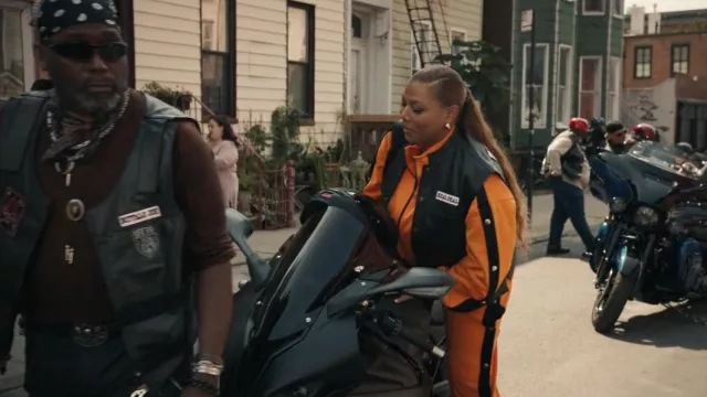 Celine Homme Button-detailed Striped Jersey Track Pants worn by Robyn McCall (Queen Latifah) as seen in The Equalizer (S03E04)