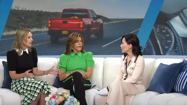 Sandro Alexandrine Knit Midi Vestido usado por Vicky Nguyen como se ve en Today el 24 de octubre de 2022