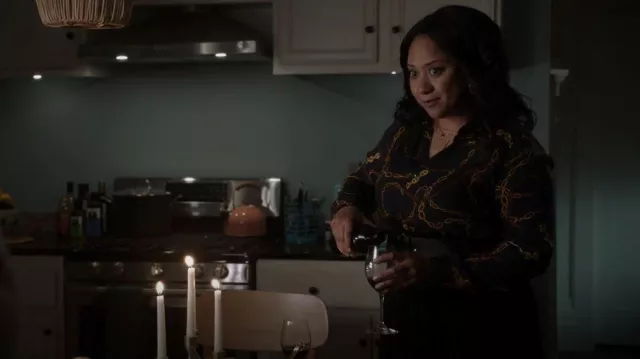 L'Agence Nina Blouse worn by Karen Wilson (Tracie Thoms) as seen in 9-1-1 (S06E06)