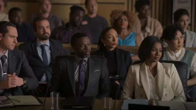 Veronica Beard Double-Breasted Tailored Blazer worn by Jax Stewart (Emayatzy Corinealdi) as seen in Reasonable Doubt (S01E06)