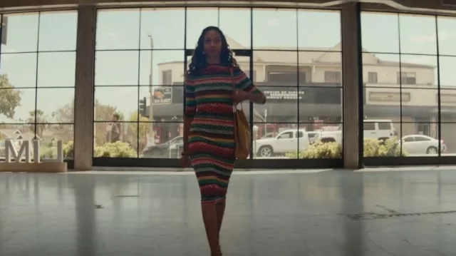 Alice + Olivia Delora Boho Geo Print Midi Dress worn by Amy Wheeler (Zoe Saldana) as seen in From Scratch (S01E02)