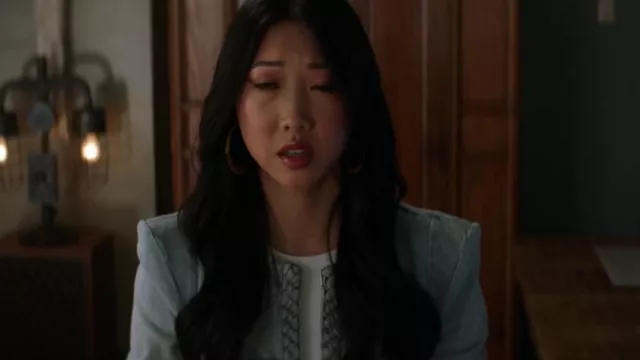 Veronica Beard Ar­rowe Jack­et worn by Althea Shen (Shannon Dang) as seen in Kung Fu (S03E01)