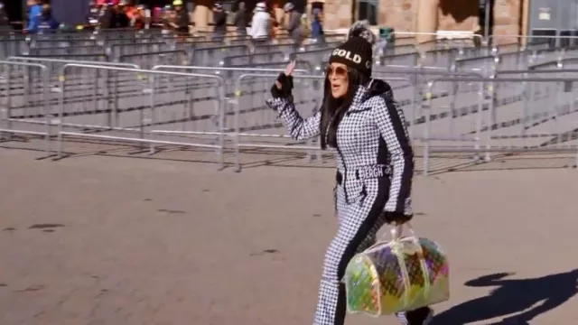 Goldbergh Hound­stooth-print Ski Suit worn by Jen Shah as seen in The Real Housewives of Salt Lake City (S03E05)
