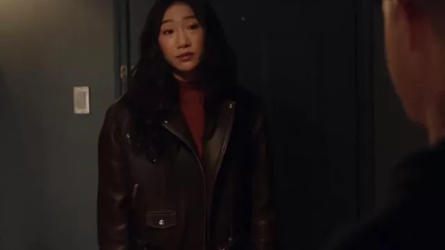 Intermix Dana Smocked Mock Neck Top worn by Nicky Shen (Olivia Liang) as seen in Kung Fu (S03E03)