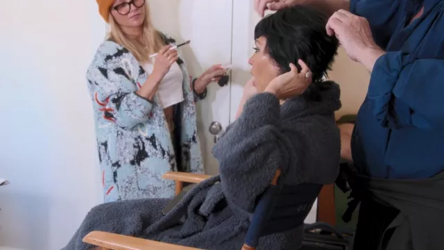 Skims Cozy Knit Robe worn by Kourtney Kardashian as seen in The Kardashians (S02E06)