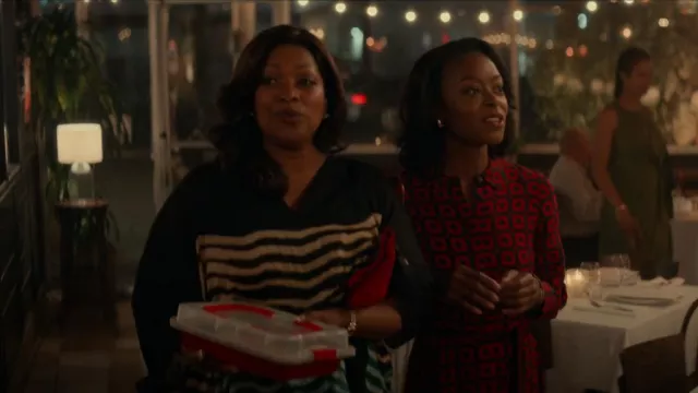 Dries Van Noten Stripe Kaftan worn by Lynn Wheeler (Kellita Smith) as seen in From Scratch (S01E04)