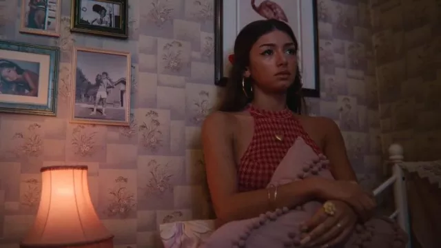 The halter collar top worn by Ruby Matthews (Mimi Keene) in the series Sex Education (Season 3 Episode 4)