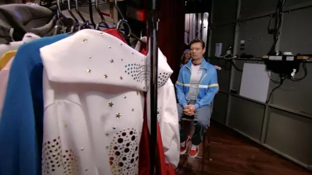 Coswho Stranger Max Cos­tume Thing Hoodies Sweatshirt worn by Ryan Seacrest as seen in LIVE with Kelly and Ryan on October 31, 2022