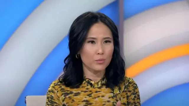 Whistles Ines Ikat Animal Print worn by Vicky Nguyen as seen in Today November 2, 2022