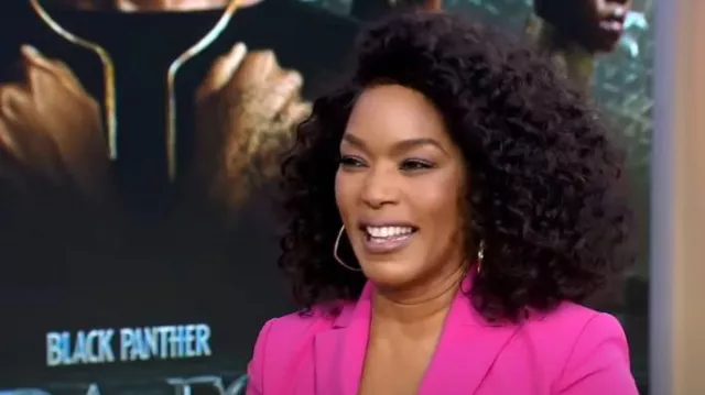 Moschino Lace-Up Double Breasted Crepe Blazer worn by Angela Bassett as seen in Good Morning America on November 2, 2022