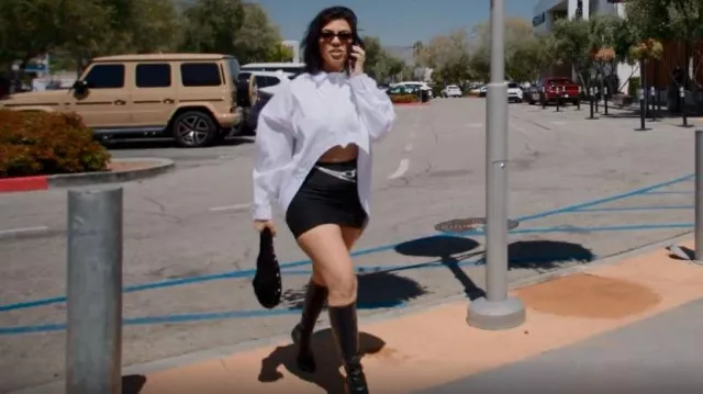 Gia Borghini Rosie 8 Black Boots worn by Kourtney Kardashian as seen in The Kardashians (S02E07)