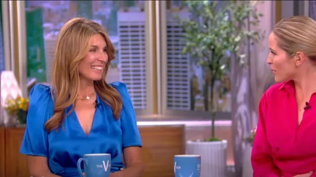 Stella McCartney Satin Belted Midi Dress worn by Nicolle Wallace as seen in The View on November 7, 2022