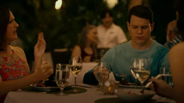 Brooks Brothers Supima Cotton Ocean Motif Crewneck Sweater worn by Shane Patton (Jake Lacy) as seen in The White Lotus (S01E05)