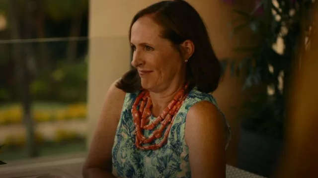 Lilly Pulitzer Mila Dress worn by Kitty Patton (Molly Shannon) as seen in The White Lotus (S01E05)