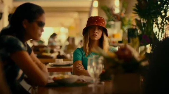 Urban Outfitters Embroidered Corduroy Bucket Hat worn by Olivia Mossbacher (Sydney Sweeney) as seen in The White Lotus (S01E06)