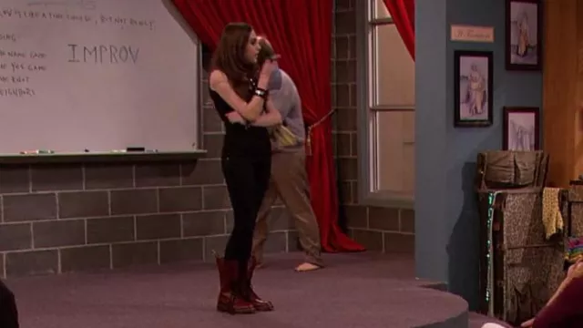 Doc Martens Red Knee High Boots worn by Jade West (Elizabeth Gillies) as seen in Victorious (S01E01)